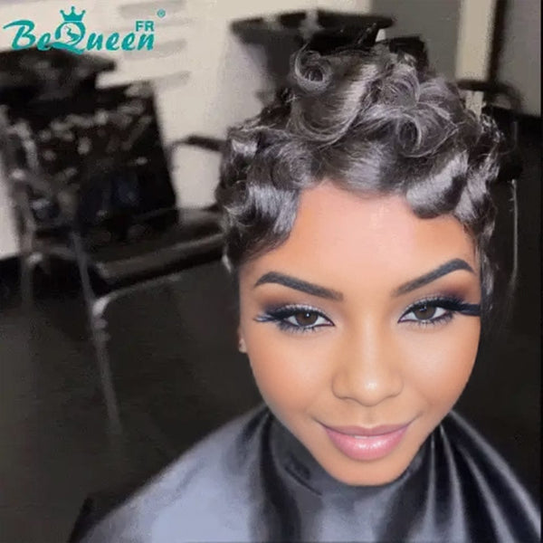 BeQueen "Fatoumata" Peluca Pixie con encaje completo