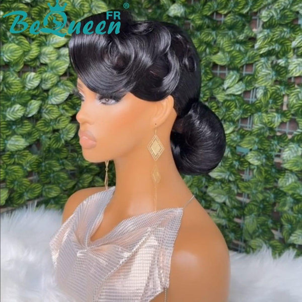 BeQueen “Fernanda” Black Wedding Wig Bun with Lace Front 13x4