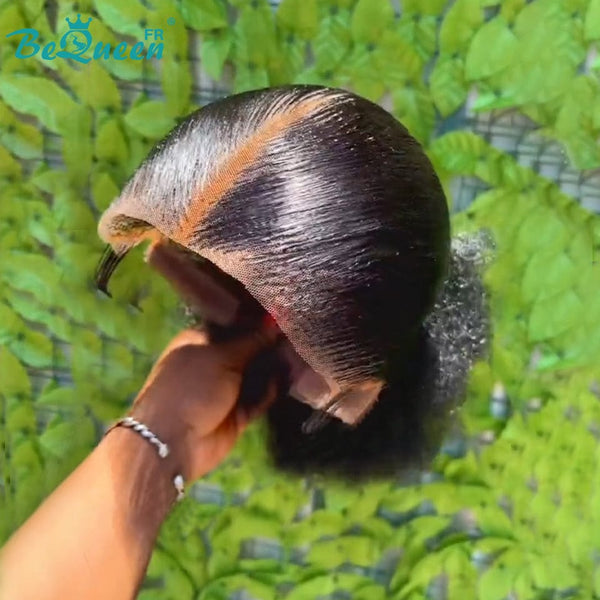 BeQueen “Flamingo" Perruque lace pleine avec queue de cheval 100% cheveux humians déjà customisée modèle 3