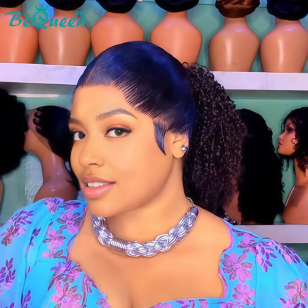 BeQueen „Florance" Front-Lace-Perücke mit lockigem Pferdeschwanz