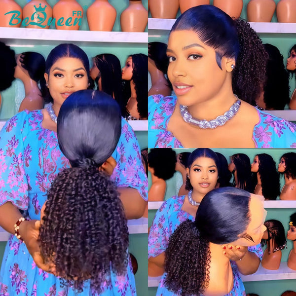 BeQueen „Florance" Front-Lace-Perücke mit lockigem Pferdeschwanz