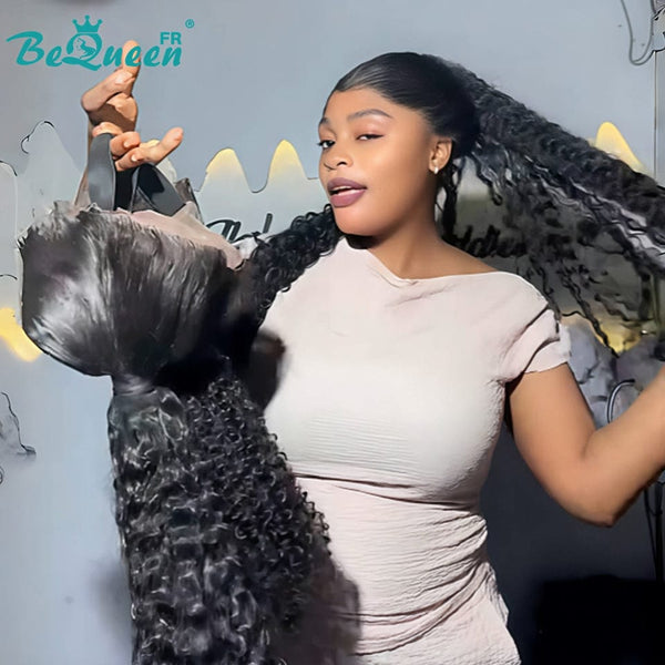 BeQueen "Florance" Peluca de encaje completa con trenza y moño estilo 3.