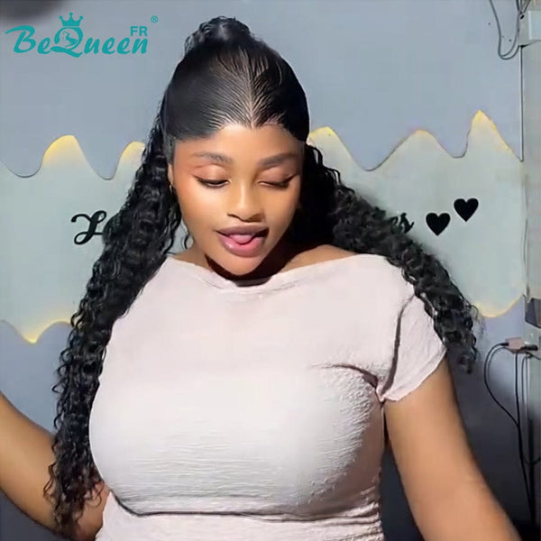 BeQueen "Florance" Peluca de encaje completa con trenza y moño estilo 3.