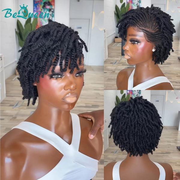 BeQueen “Helno” Pixie Wig with Twist Braid Full Lace Glueless