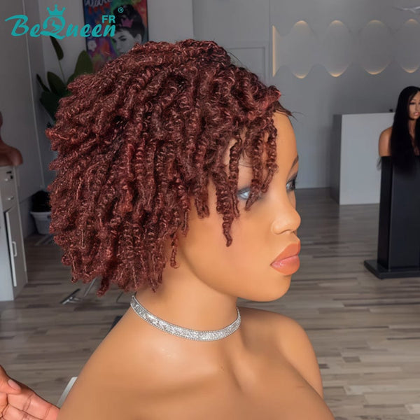 BeQueen “Helno" Perruque pixie Raie du côté Tresse twist lace pleine sans colle style 2