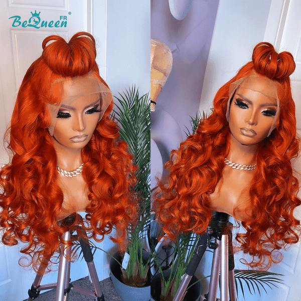 
Bequeen "Iris" Perruque Onda corporal Cor laranja com frente de renda 13x4