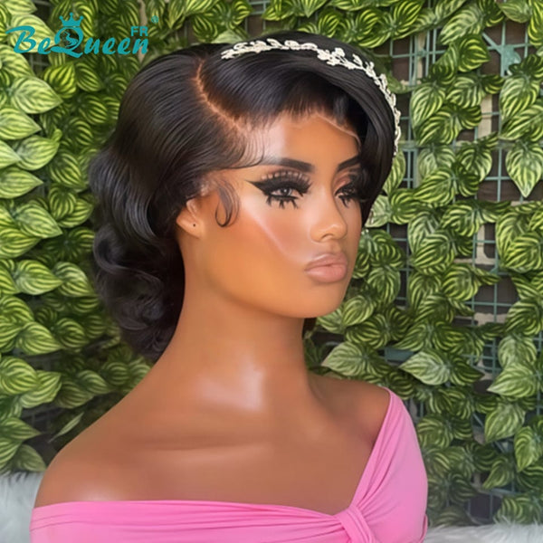 BeQueen “Formie” Black Wedding Wig Chignon with 13x4 Lace Frontal