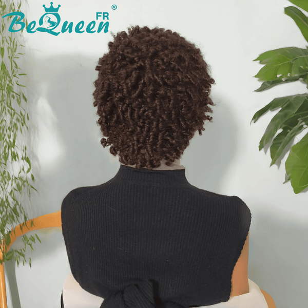 BeQueen “Jeanne" Perruque pixie avec bouclé avec lace frontale 13*4 Deux couleurs