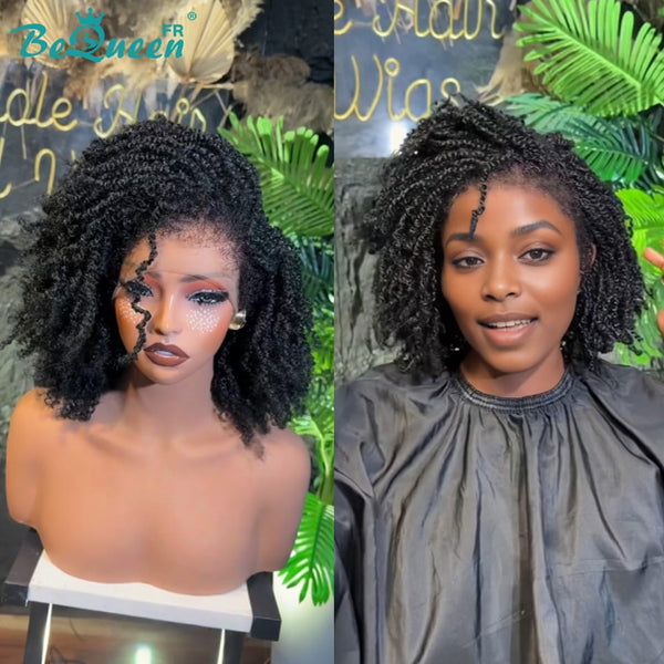 BeQueen “Kenza" Peluca lace frontal o lace completa rizada con trenza