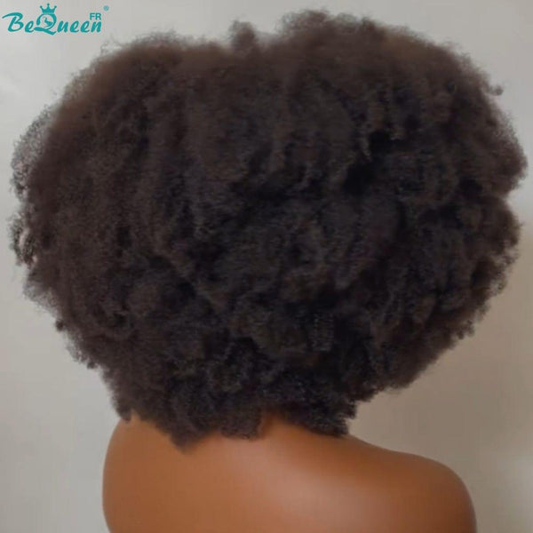 BeQueen “Kiah” Bob Afro Curl Wig with 4*4 lace closure and bangs Mixed and mixed hair