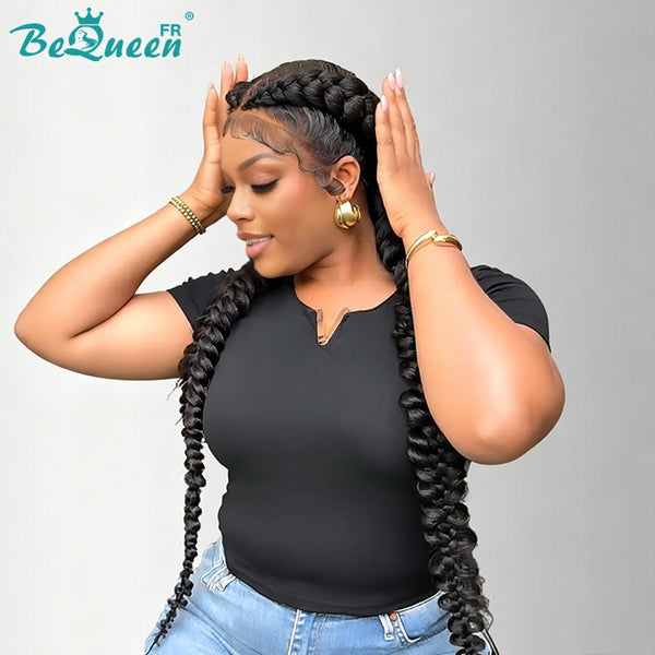 BeQueen “Kenza” Peruca full lace encaracolada com trança