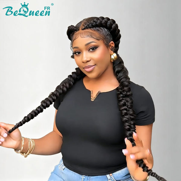 BeQueen “Kenza” Peruca full lace encaracolada com trança