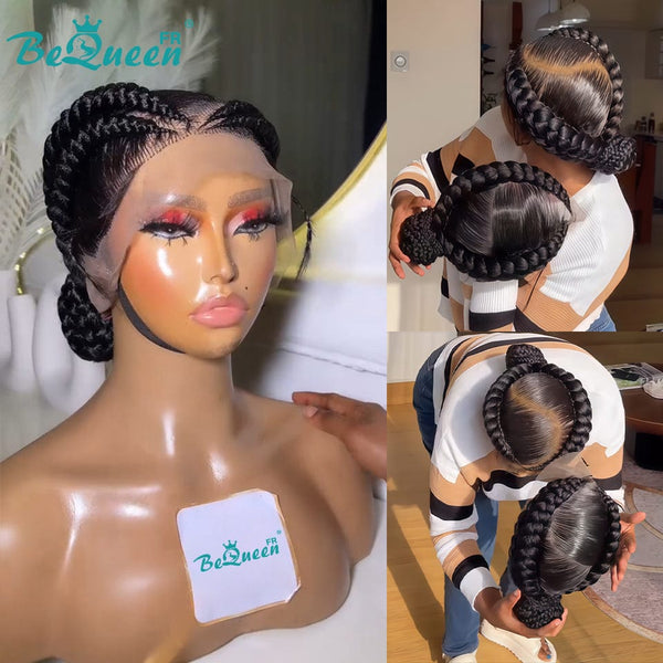 BeQueen “Lucye" Peruca com 5 Tranças Full lace Estilo 4