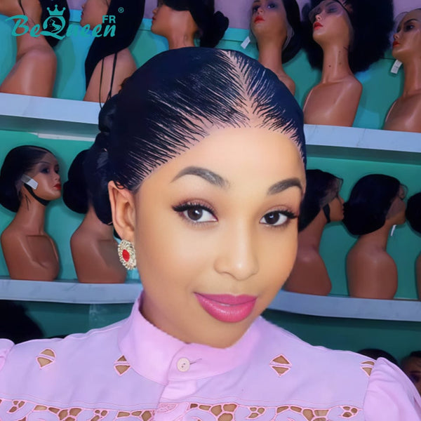 BeQueen “Lyana" Perruque avec Tresses Full lace Avec pince à perle