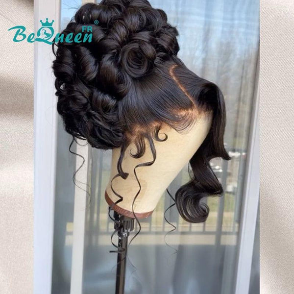 BeQueen “Mariana” Black Wedding Wig Bun with Lace Front 13x4