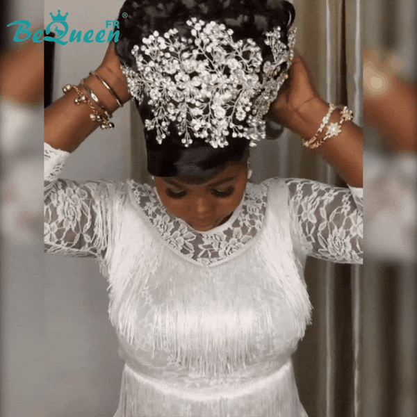 BeQueen „Marisol“ Schwarze Hochzeitsperücke mit Chignon und Lace Frontale 13x4 