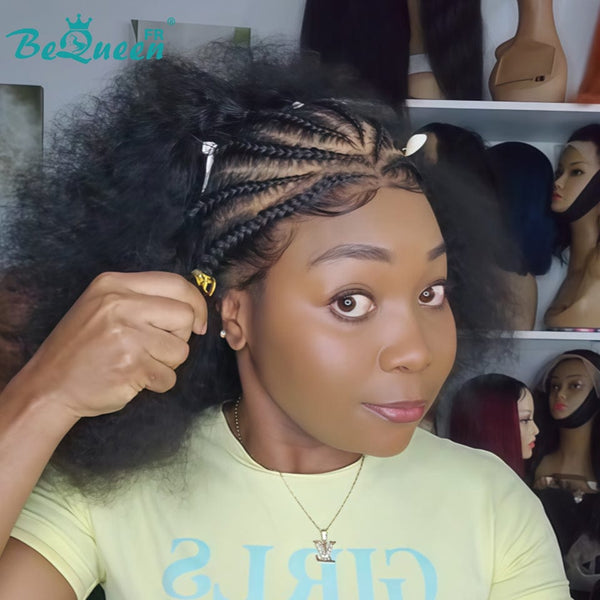 BeQueen “Marra” Afro Wig with Pixie Braid with Lace Front Style 2