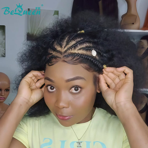 BeQueen “Marra” Afro Wig with Pixie Braid with Lace Front Style 2