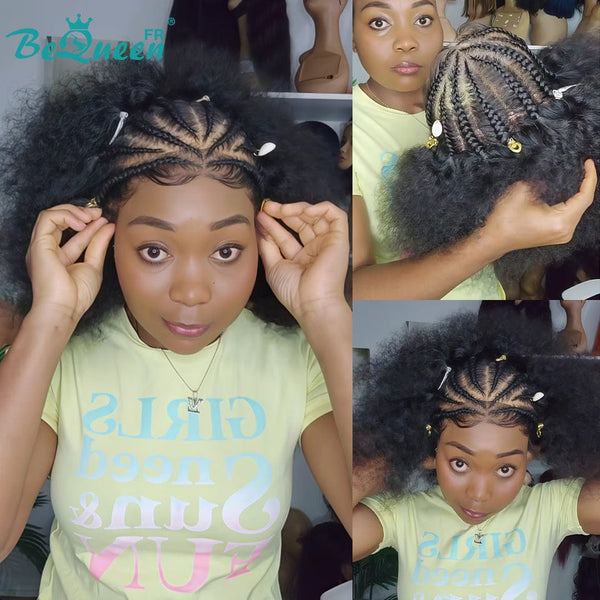 BeQueen “Marra” Afro Wig with Pixie Braid with Lace Front Style 2