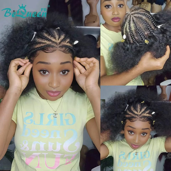 BeQueen "Tesi" Perücke mit langer frontalem Haarflechte aus Lace und Haarschmuck