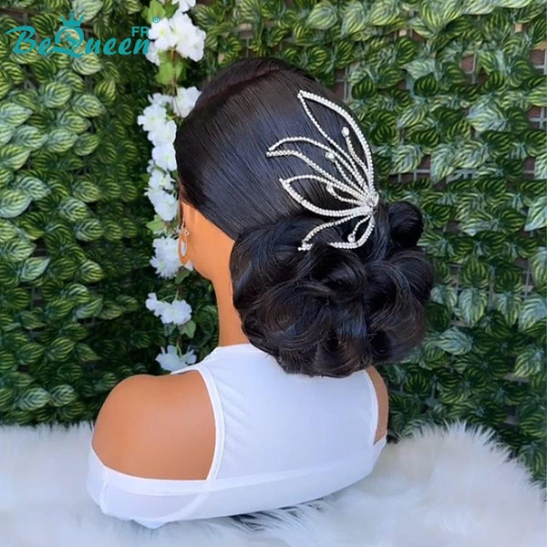 BeQueen "Mello" Black Wedding Wig with Lace Frontal 13x4 