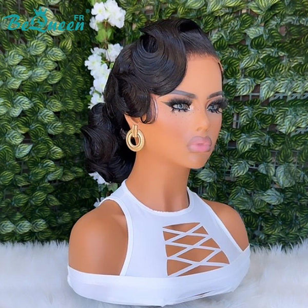 BeQueen "Mello" Black Wedding Wig with Lace Frontal 13x4 