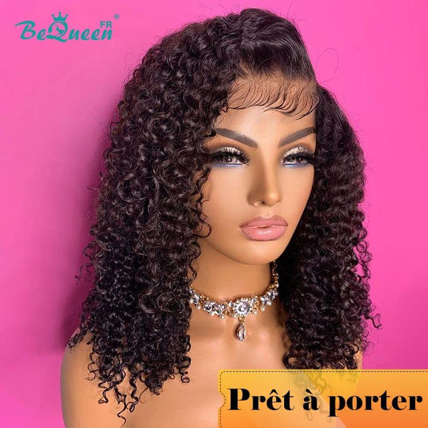 BeQueen „Paula“ Custom Bob Curly Wave Perücke, bereit zum Tragen, ohne Kleber, 4 x 4 
