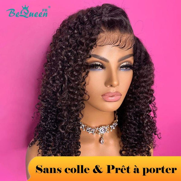 BeQueen „Paula“ Custom Bob Curly Wave Perücke, bereit zum Tragen, ohne Kleber, 4 x 4 