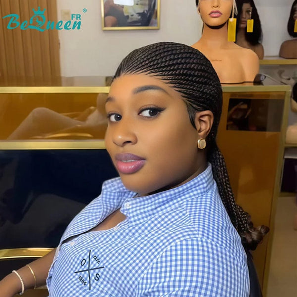 BeQueen "Tesi" Perücke mit langer frontalem Haarflechte aus Lace und Haarschmuck