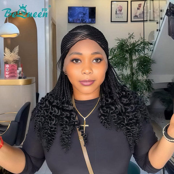 BeQueen "Tesi" Perücke mit langer frontalem Haarflechte aus Lace und Haarschmuck