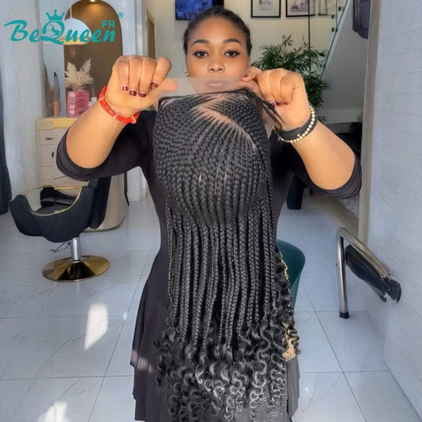 BeQueen "Tesi" Perücke mit langer frontalem Haarflechte aus Lace und Haarschmuck