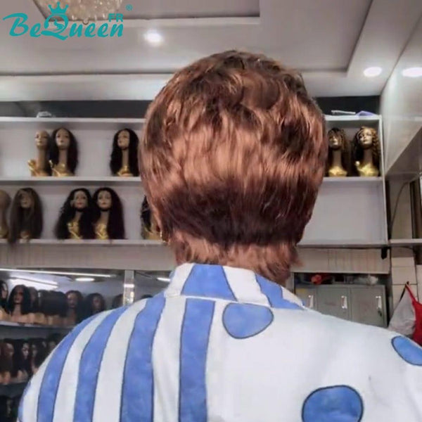 BeQueen “Alma” Pixie Brown Wig with T-Part Lace