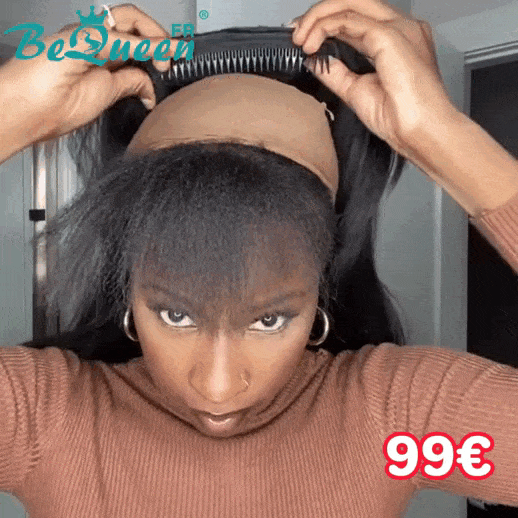 BeQueen Perruque “Belinda” Demi perruque cheveux naturels sans colle