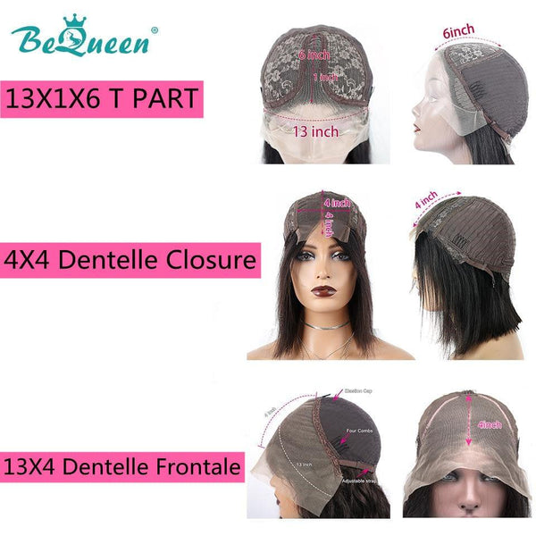 BeQueen Perruque Bob à Dentelle frontale  Brun Blond et Noir Petit Prix FOU