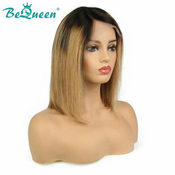BeQueen Perruque Bob à Dentelle frontale  Brun Blond et Noir Petit Prix FOU