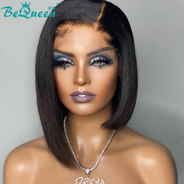 BeQueen Straight Asymmetrical Bob Closure Wig