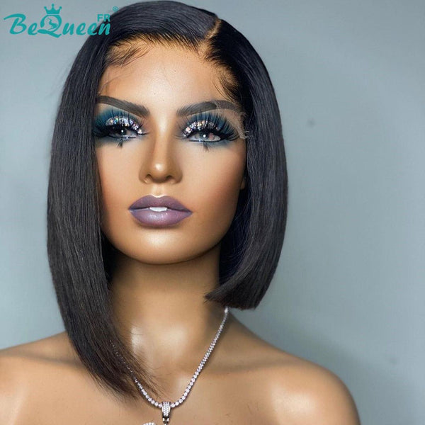 BeQueen Straight Asymmetrical Bob Closure Wig