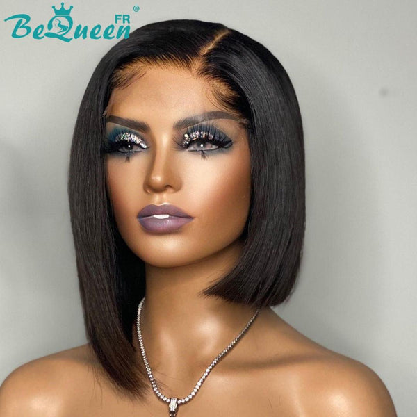 BeQueen Straight Asymmetrical Bob Closure Wig