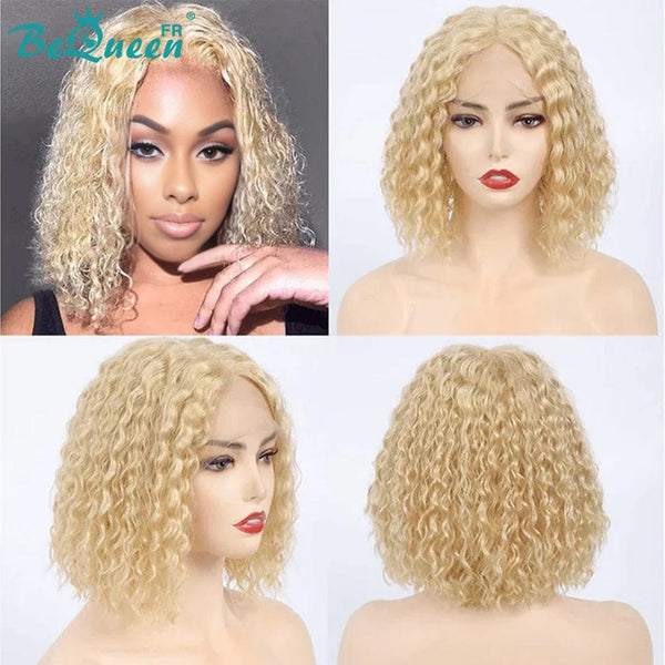 BeQueen Bob Deep Wave 13x4 Lace Front Perücke in der blonden Farbe #613 