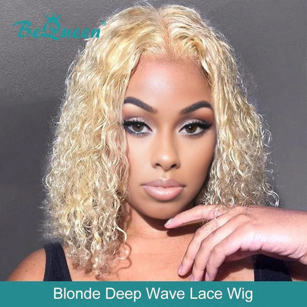 BeQueen Bob Deep Wave 13x4 Lace Front Perücke in der blonden Farbe #613 