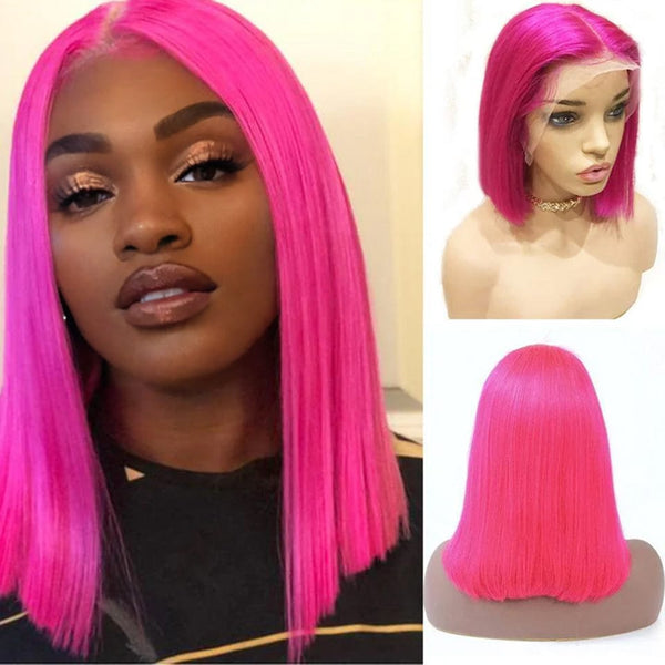BeQueen Bunte Frontal-Bob-Perücke 