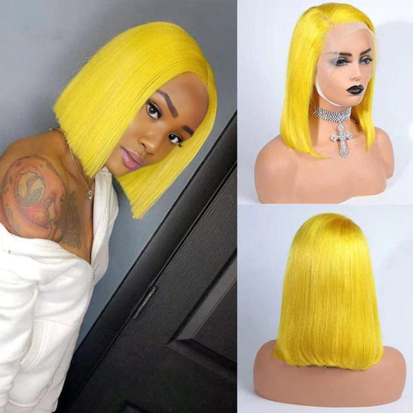 BeQueen Bunte Frontal-Bob-Perücke 