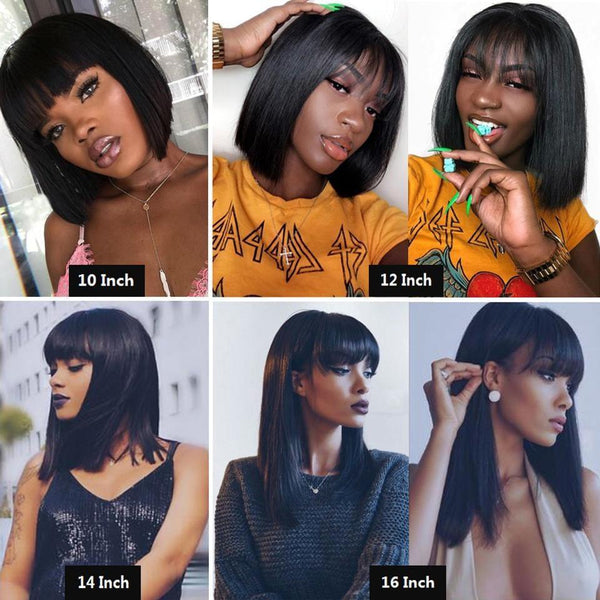 BeQueen Straight Bob Frontal Perücke mit Pony 