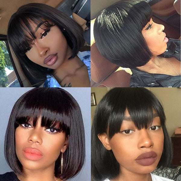 BeQueen Straight Bob Frontal Perücke mit Pony 