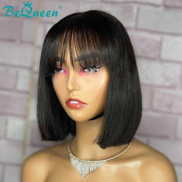 BeQueen Straight Bob Frontal Perücke mit Pony 