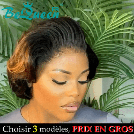 BeQueen Perruque Bob "Kate" en Frontale Prix En Gros