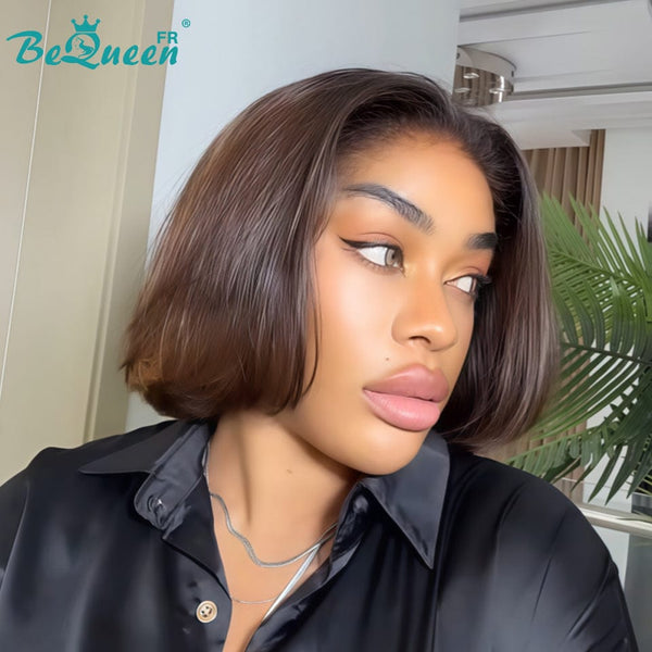 Bequeen Perruque "Cecala" Bob Marron mix miel Prêt à porter 100% cheveux humains sans colle