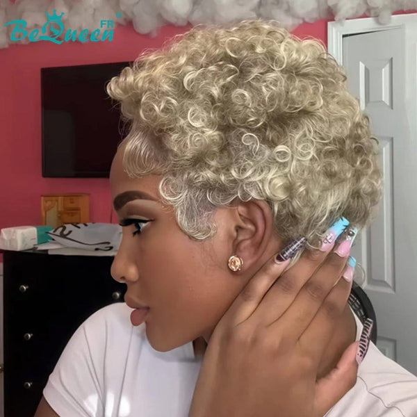 Bequeen Perücke „Chioma“ Pixie Blond lockig ohne Kleber Ready-to-wear