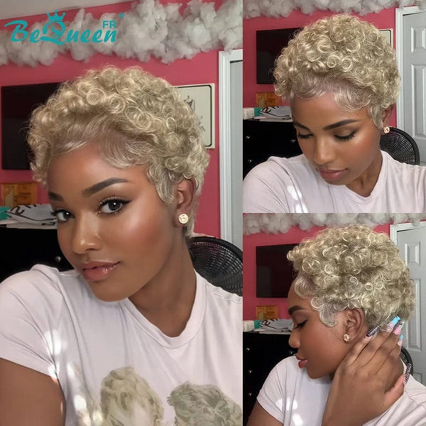Bequeen Perücke „Chioma“ Pixie Blond lockig ohne Kleber Ready-to-wear