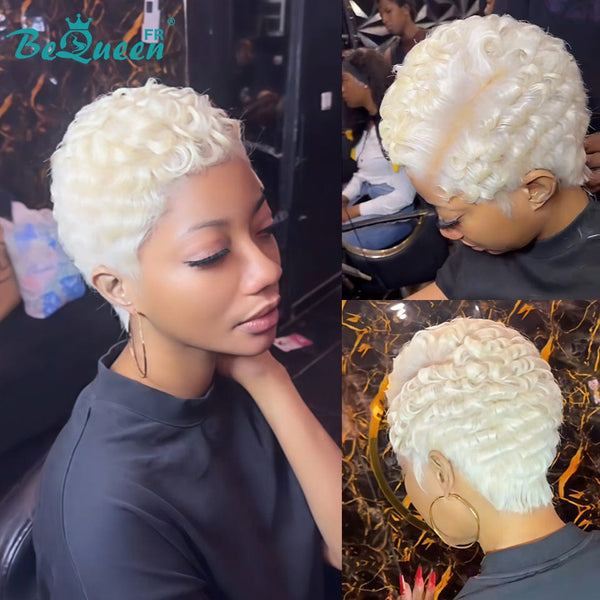 Bequeen Perruque “Chioma” Pixie Blonde curly sans colle Prêt à porter style 2